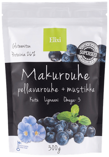 Elixi Makurouhe Mustikka 300g Pellavansiemenrouhe|Elixi 蓝莓亚麻籽粗粒 300g