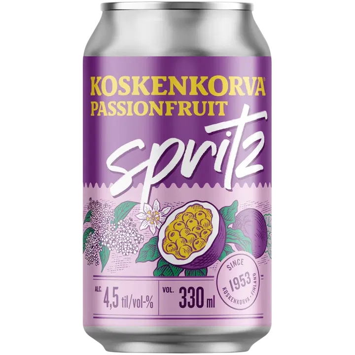 Koskenkorva Spiritz Passionfruit 4,5% 33cl CAN|Koskenkorva Spiritz 百香果 4.5% 33cl 罐装