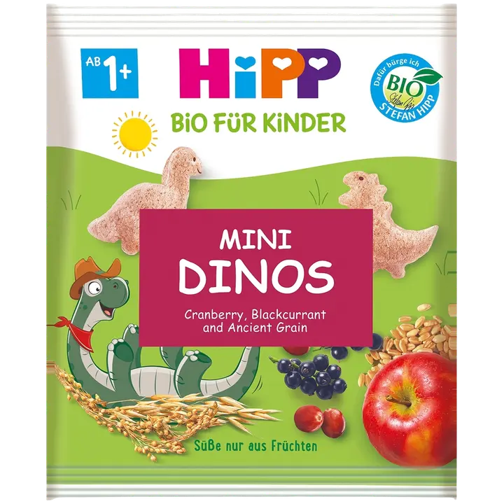 HiPP 30g Mini Dinos Luomuviljanaksuja 1+|HiPP 30g Mini Dinos 有机谷物零食 1+