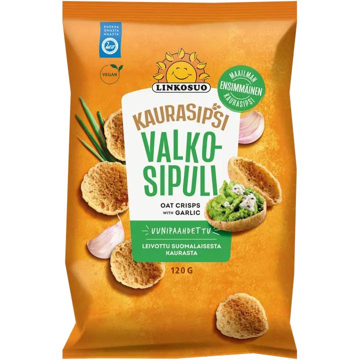Linkosuo Kaurasipsi valkosipuli 120g-Linkosuo 燕麦片加大蒜 120g