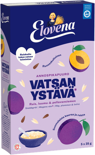 Elovena 175g vatsan ystävä ruis, luumu & pellavansiemen annospikapuuro|Elovena 175g 肠胃友好 黑麦、李子与亚麻籽即食燕麦粥