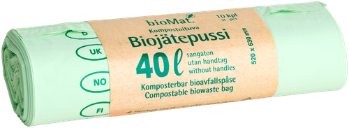 bioMat®Biojätepussi 40L 520x630mm 10kpl/rll