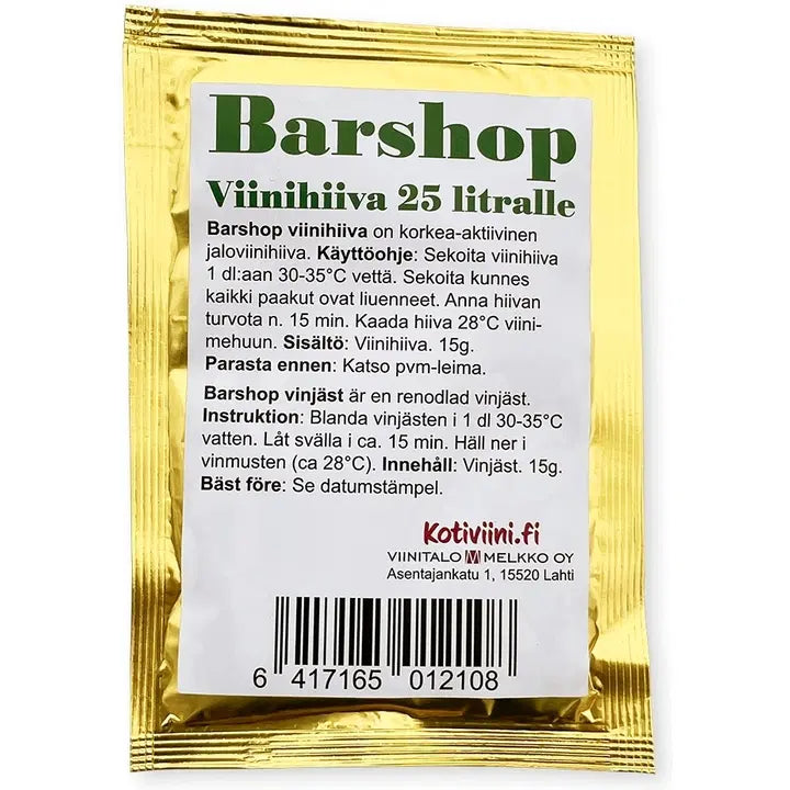 Barshop Viinihiiva 15 g|Barshop 酵母 15 g