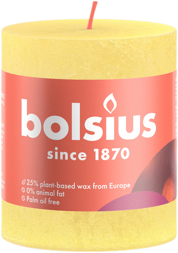 Bolsius 乡村风桌烛 – 亮黄色 – 8 cm|Bolsius – rustiikkinen pöytäkynttilä – kirkkaan keltainen – 8 cm