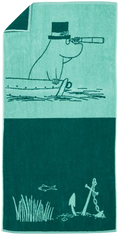 Moomin Arabia 姆明浴巾 70x140 姆明爸爸 蓝绿 GOTS|Moomin Arabia Muumi kylpypyyhe 70x140 Muumipappa sin.vih.GOTS