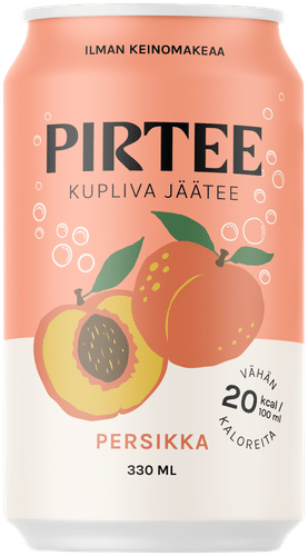Pirtee kupliva jäätee Persikka 0,33 l tölkki