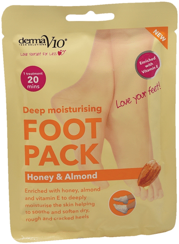 Derma V10 足膜 蜂蜜 & 杏仁 45g 1 pari|Derma V10 jalkanaamio hunaja & manteli 45g 1 pari