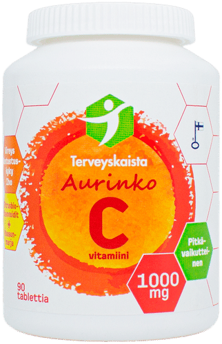 Terveyskaista Aurinko维生素C 1000毫克 90片 长效型
