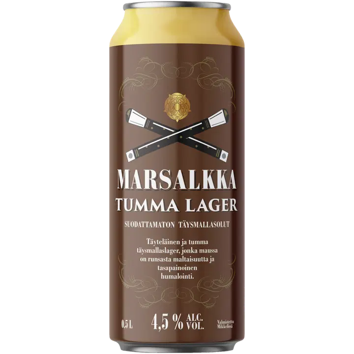 Marsalkka Tumma Lager 4,5% olut 0,5l tölkki|Marsalkka 黑饮料 4.5% 饮料 0.5 升罐装