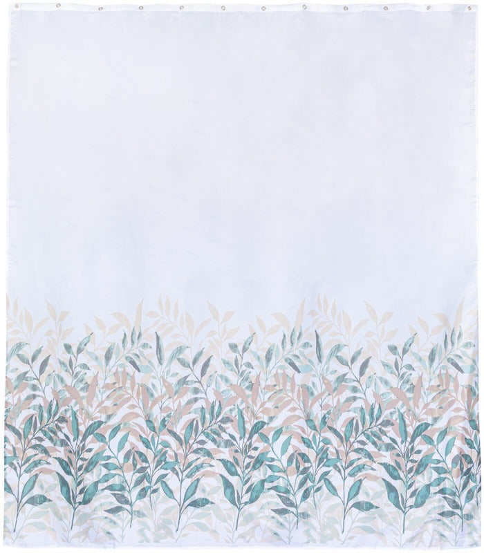House 叶片浴帘 180x200厘米 绿色/米色/白色