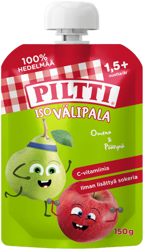 Piltti 150克大份零食苹果梨(1.5岁以上)便携装|Piltti 150g Iso välipala Omena-päärynä 1,5+v annospussi