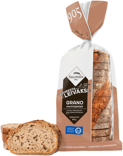 Leipomo Salonen Juuresta leiväksi Grano moniviljaleipä viipaloitu 400 g moniviljaleipä, viipaloitu|Leipomo Salonen 根为面包 Grano 多谷物切片面包 400g