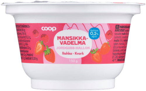 Coop mansikka-vadelmarahka 0,2 % 150 g