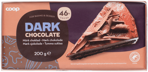 Coop leivontasuklaa 46 % tumma 200 g|Coop 烘焙用黑巧克力46% 200 g