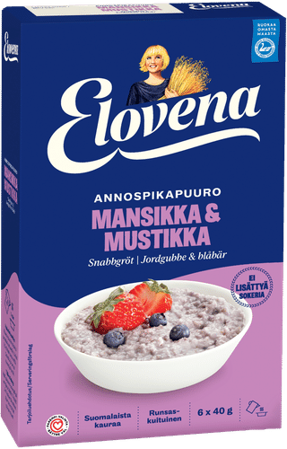 Elovena 240g mansikka & mustikka annospikapuuro|Elovena 240克草莓蓝莓即食燕麦片