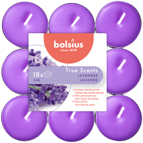 Bolsius True Scents – tuoksulämpökynttilät – Lavender – sinivioletti – 18 kpl/pakkaus