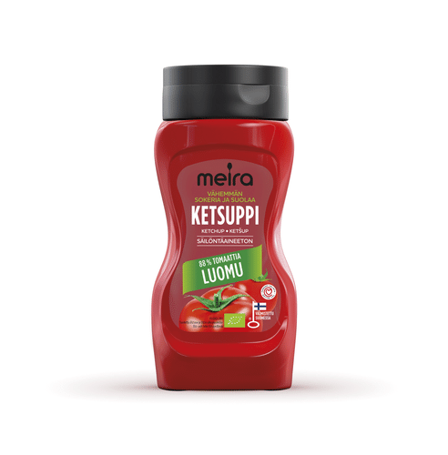 Meira Luomu ketsuppi vähemmän sokeria ja suolaa 250g