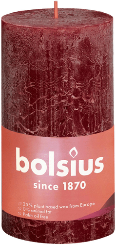 Bolsius 复古桌烛 – 酒红色 13 cm