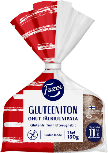 Fazer 无麸质薄片后烤面包 3片装 150g|Fazer Gluteeniton Ohut Jälkiuunipala 3kpl 150g