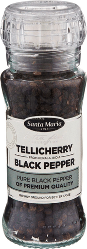 Santa Maria 泰利切里黑胡椒研磨瓶 70 g|Santa Maria Tellicherry Black Pepper Mustapippurimylly 70 g