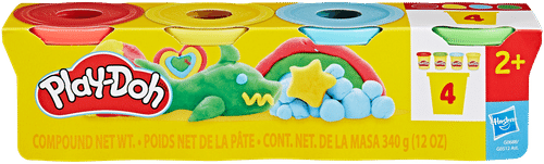 Play-Doh 彩泥4件装,多种颜色