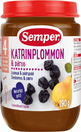 Semper 李子梨苹果泥 4个月 儿童水果泥 190g