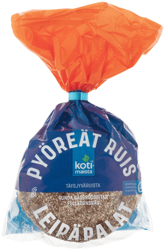 Kotimaista pyöreät ruisleipäpalat 4 kpl 235 g|Kotimaista 圆形黑麦面包片 4片装 235 g
