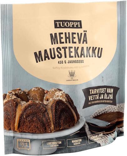 Tuoppi Mehevä Maustekakku 450 g jauhoseos laktoositon|Tuoppi 湿润香料蛋糕450克预拌粉(无乳糖)