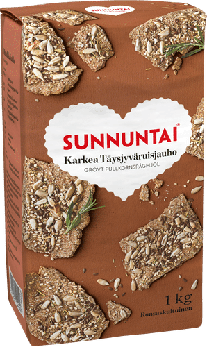 Sunnuntai 1kg karkea täysjyväruisjauho|Sunnuntai 1公斤粗全麦黑麦粉
