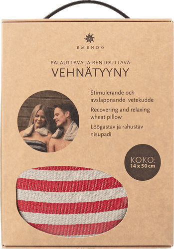 Emendo vehnätyyny pieni punaraita