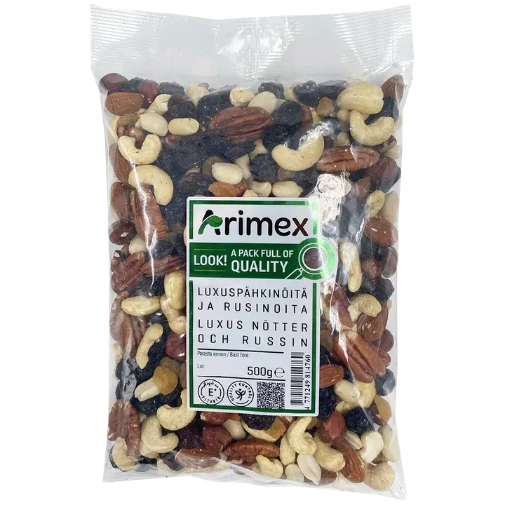 Arimex Luxuspähkinöitä ja rusinoita 500g-Arimex 豪华坚果和葡萄干 500g