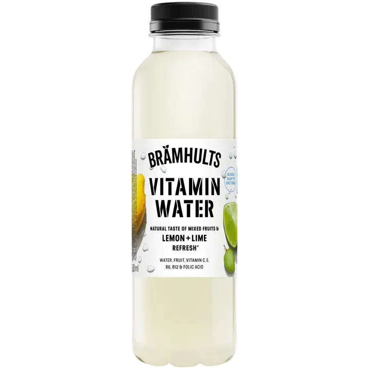 Brämhults Vitamin Water vitaminoitu Rypäle-sitruuna-lime juoma 0,5 L|Brämhults 维生素水维生素葡萄柠檬酸橙饮料 0,5 L