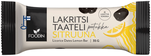 Foodin 柠檬甘草枣泥棒 35g|Foodin Lakritsitaatelipatukka Sitruuna 35g
