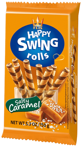 Flis 快乐摇摆 华夫卷 咸焦糖味 150g|Happy swing vohvelirulla salty caramel 150g