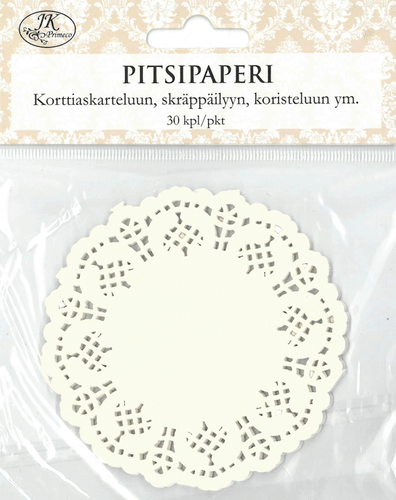 J.K. Primeco pitsipaperi ympyrä valkoinen 30kpl/pkt