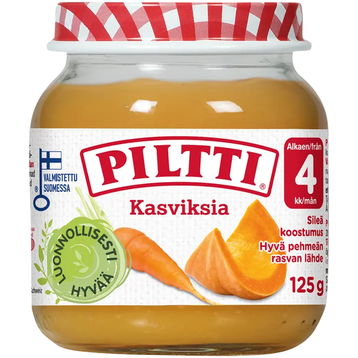 PILTTI 125g Kasviksia kasvissose 4kk|Piltti 125克蔬菜泥 4个月