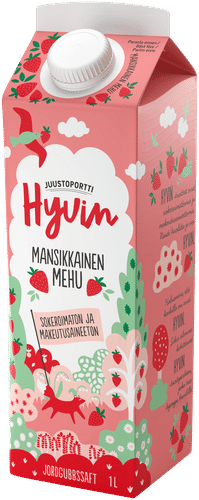 Juustoportti Hyvin mehu 1 l mansikkainen|Juustoportti Hyvin 果汁 1 升 草莓