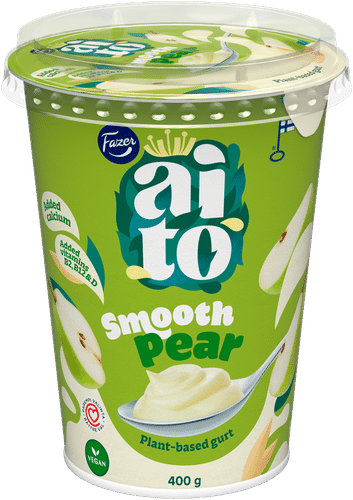Fazer Aito 植物基酸奶梨400克,梨燕麦零食|Fazer Aito Kasvipohjainen Gurtti Päärynä 400 g, päärynäkauravälipala