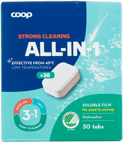 Coop 全合一洗碗机块 30 kpl