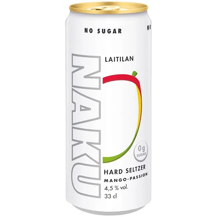 Laitilan Naku Mango-Passion 4,5 til-% 0,33L hard seltzer|Laitilan Naku 芒果激情 4.5 vol% 0.33L 硬苏打水