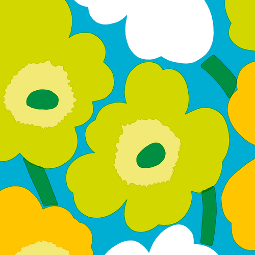 Marimekko Unikko sinivihreä lautasliina 20kpl/24cm