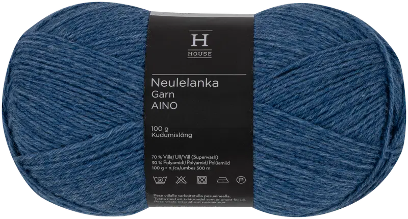 House Aino 羊毛混纺线 100克 牛仔蓝 3762|House lanka Aino villasekoite 100 g denim 3762