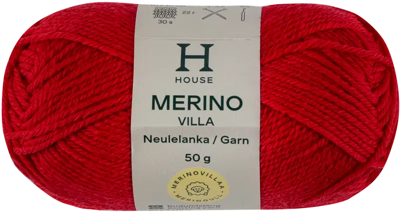 House 美利奴羊毛线50克 CNE-1833 火烈鸟红|House lanka merinovilla 50g CNE-1833 flamingo red