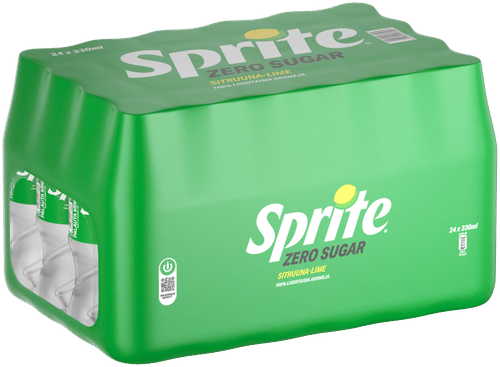 Sprite 24包装 雪碧零糖柠檬青柠 碳酸饮料 塑料瓶 0,33 L