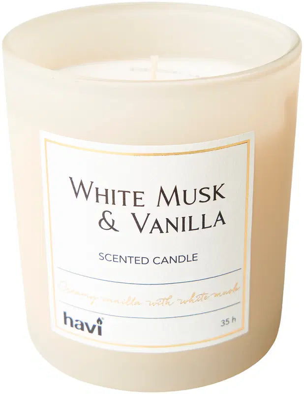 Havi 白麝香与香草香薰蜡烛 1个/8x9厘米|Havi White Musk & Vanilla tuoksukynttilä 1kpl/8x9cm