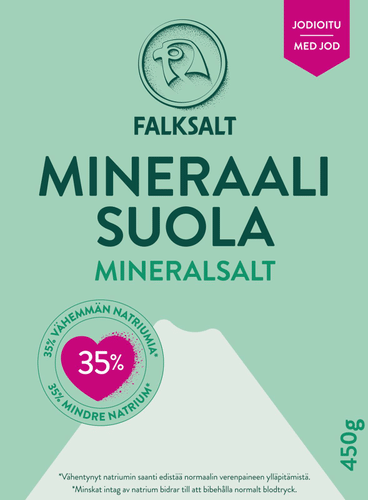 Falksalt Mineraalisuola hieno, jodioitu 450g