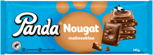 Panda 牛轧糖牛奶巧克力板 145g|Panda nougat maitosuklaalevy 145g