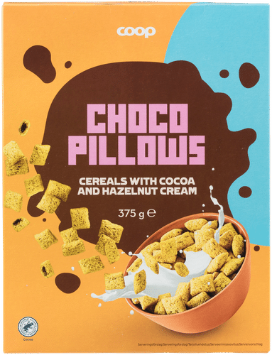 Coop Cocoa Pillows kaura-vehnämurot 375 g|Coop 可可枕燕麦小麦脆片 375 g