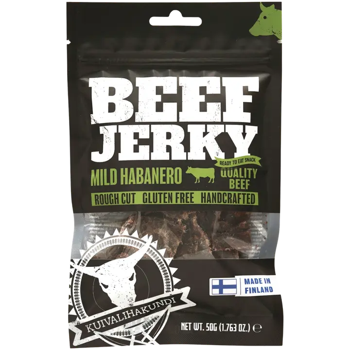 Kuivalihakundi Beef Jerky Mild Habanero 50g-Kuivalihakundi 温和哈瓦那牛肉干 50g