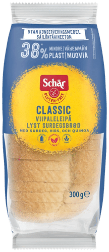 Schär 300g Classic Vaalea viipaleleipä gluteeniton|Schär 300克经典白面包片 无麸质